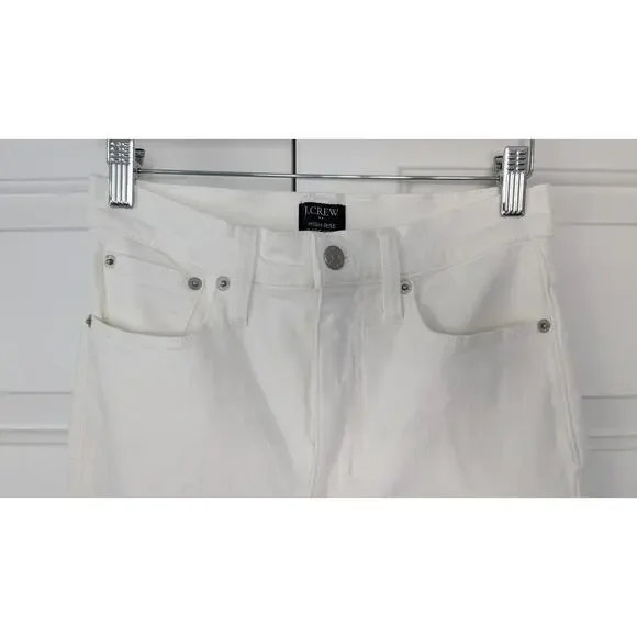 J. Crew Factory High Rise Flare Crop White Denim Jeans - Picture 4 of 9
